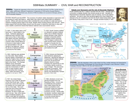 Ss8h6abc SUMMARY - CIVIL WAR and RECONSTRUCTION