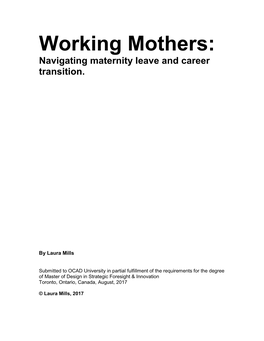 Working Mothers: Navigating Maternity Leave and Career Transition