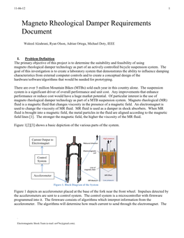 Magneto Rheological Damper Requirements Document