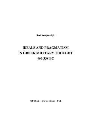 Ideals and Pragmatism in Greek Military Thought 490-338 Bc