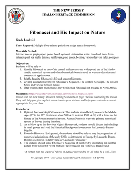 Fibonacci and His Impact on Nature