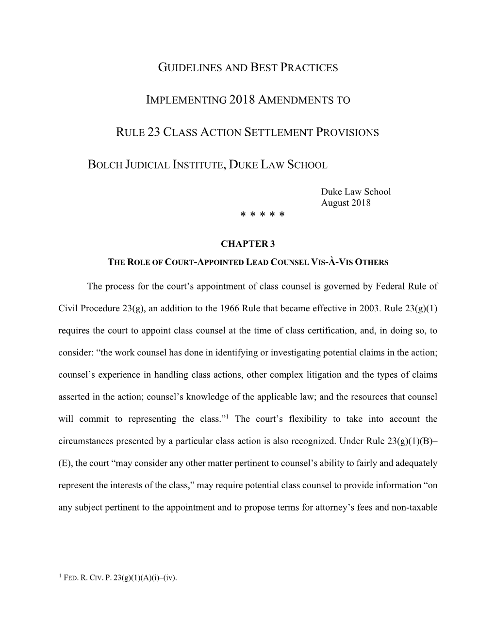 Materials Panel 5 Full Report Mdls and Class Actions.Pdf