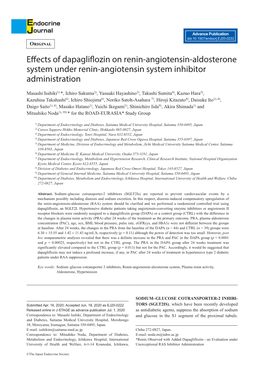 Effects of Dapagliflozin on Renin-Angiotensin-Aldosterone System Under Renin-Angiotensin System Inhibitor Administration
