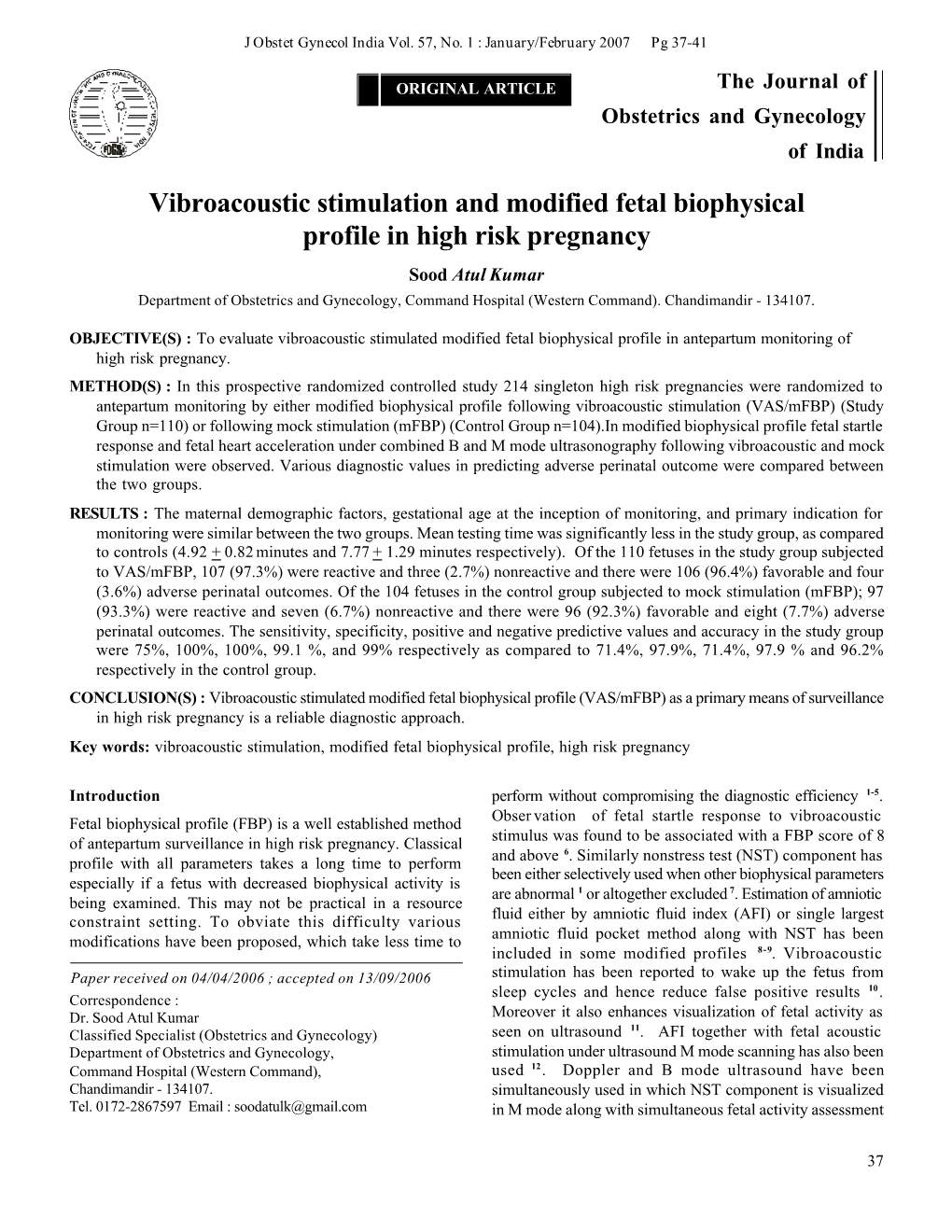 Vibroacoustic Stimulation and Modified Fetal Biophysical Profile In