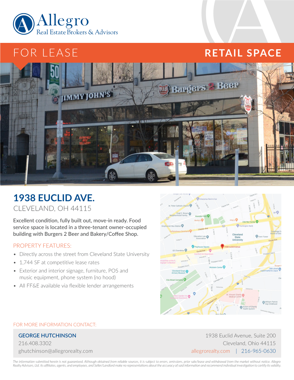 For Lease Retail Space