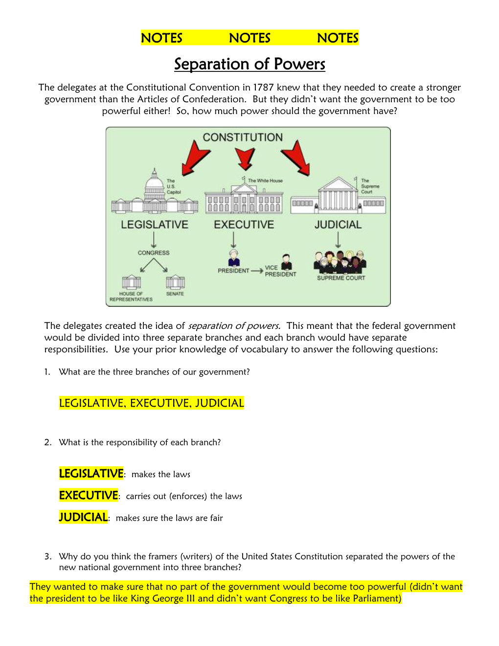 Separation of Powers