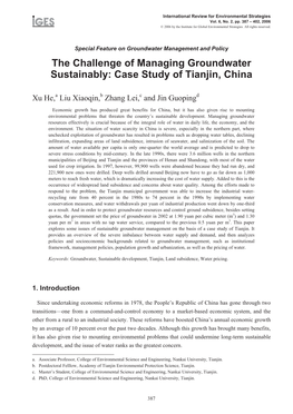 Case Study of Tianjin, China