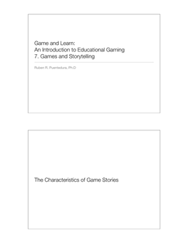 7. Games and Storytelling
