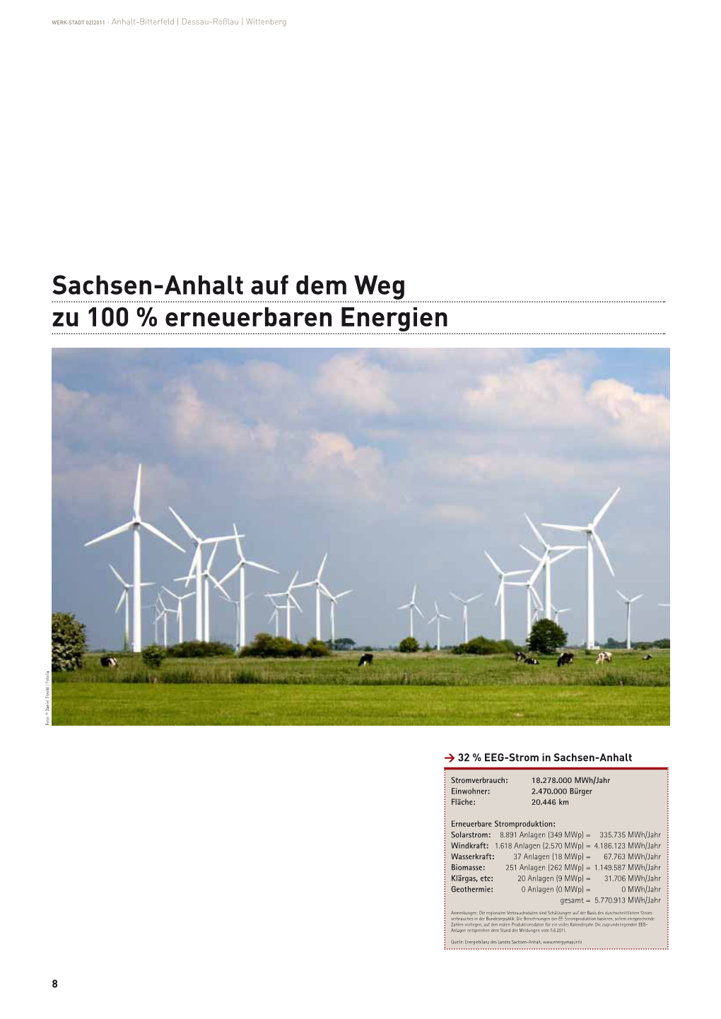 Sachsen-Anhalt Auf Dem Weg Zu 100 % Erneuerbaren Energien Foto: © Daniel Etzold | Fotolia