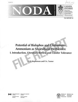 Potential of Bialaphos and Glufosinate- Ammonium As Silvicultural Herbicides: I