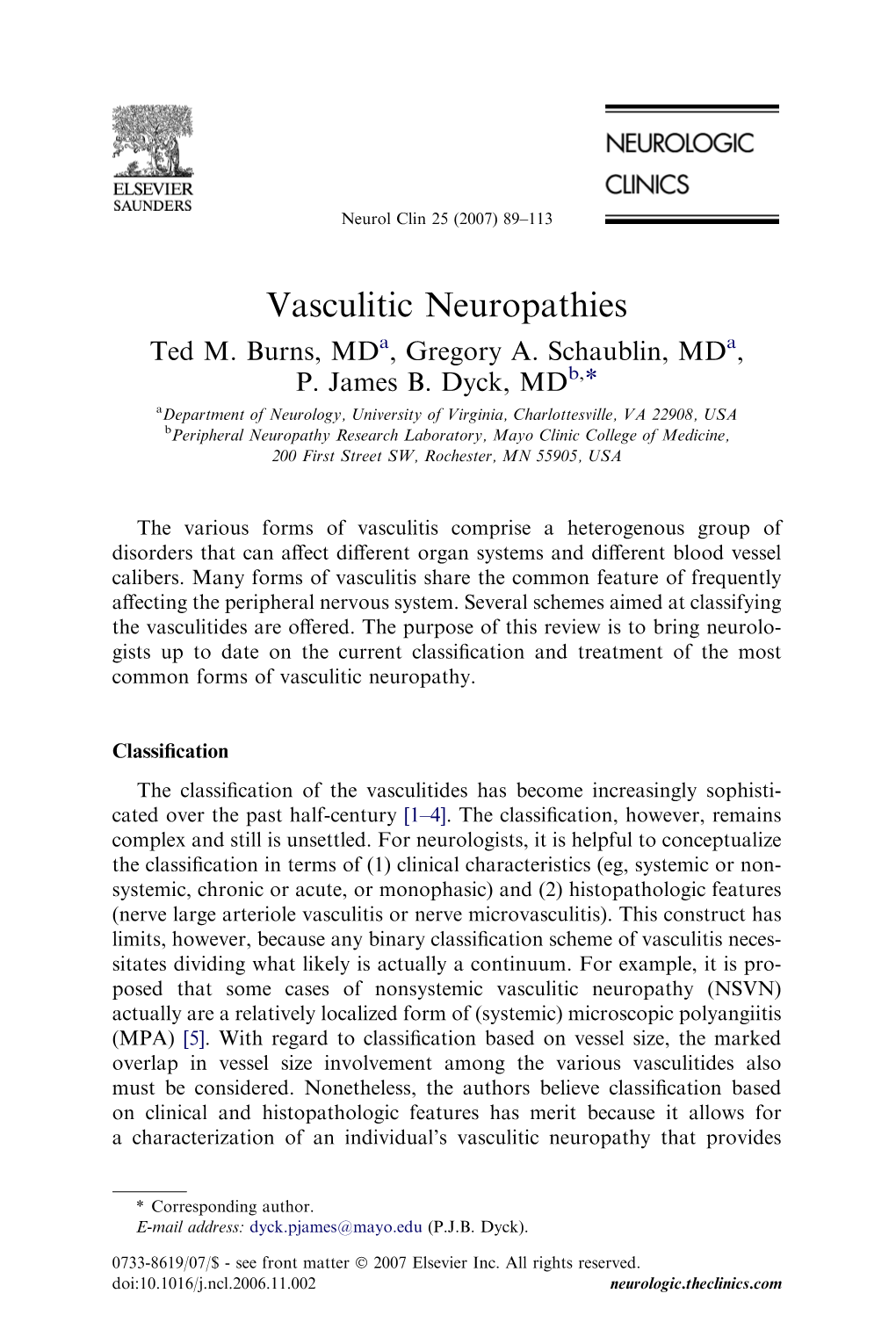 Vasculitic Neuropathies Ted M