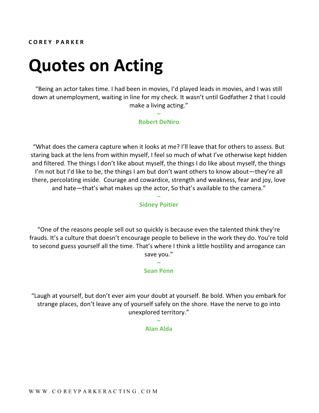 Quotes on Acting