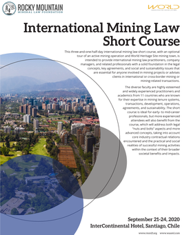 International Mining Law Short Course