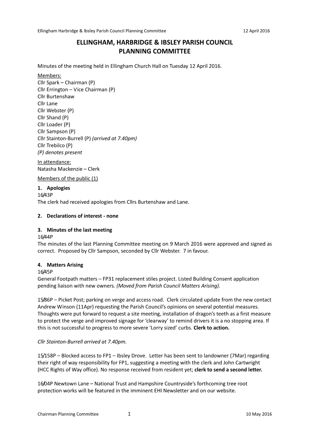 Ellingham, Harbridge & Ibsley Parish Council Planning