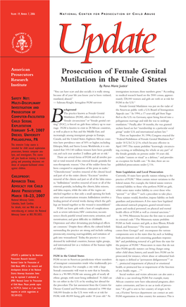 Prosecution of Female Genital Mutilation in the United States