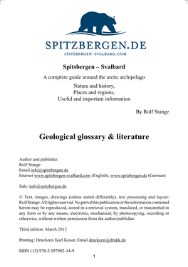 Geological Glossary & Literature