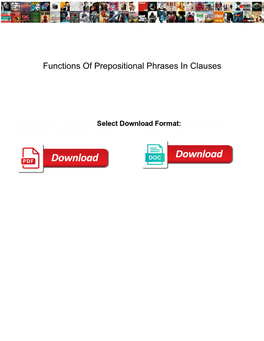 Functions of Prepositional Phrases in Clauses
