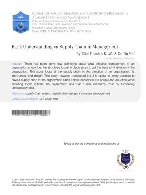 Basic Understanding on Supply Chain in Management by Eliot Messiah K