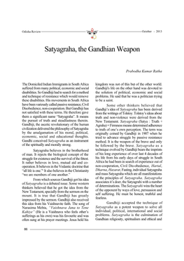 Satyagraha, the Gandhian Weapon