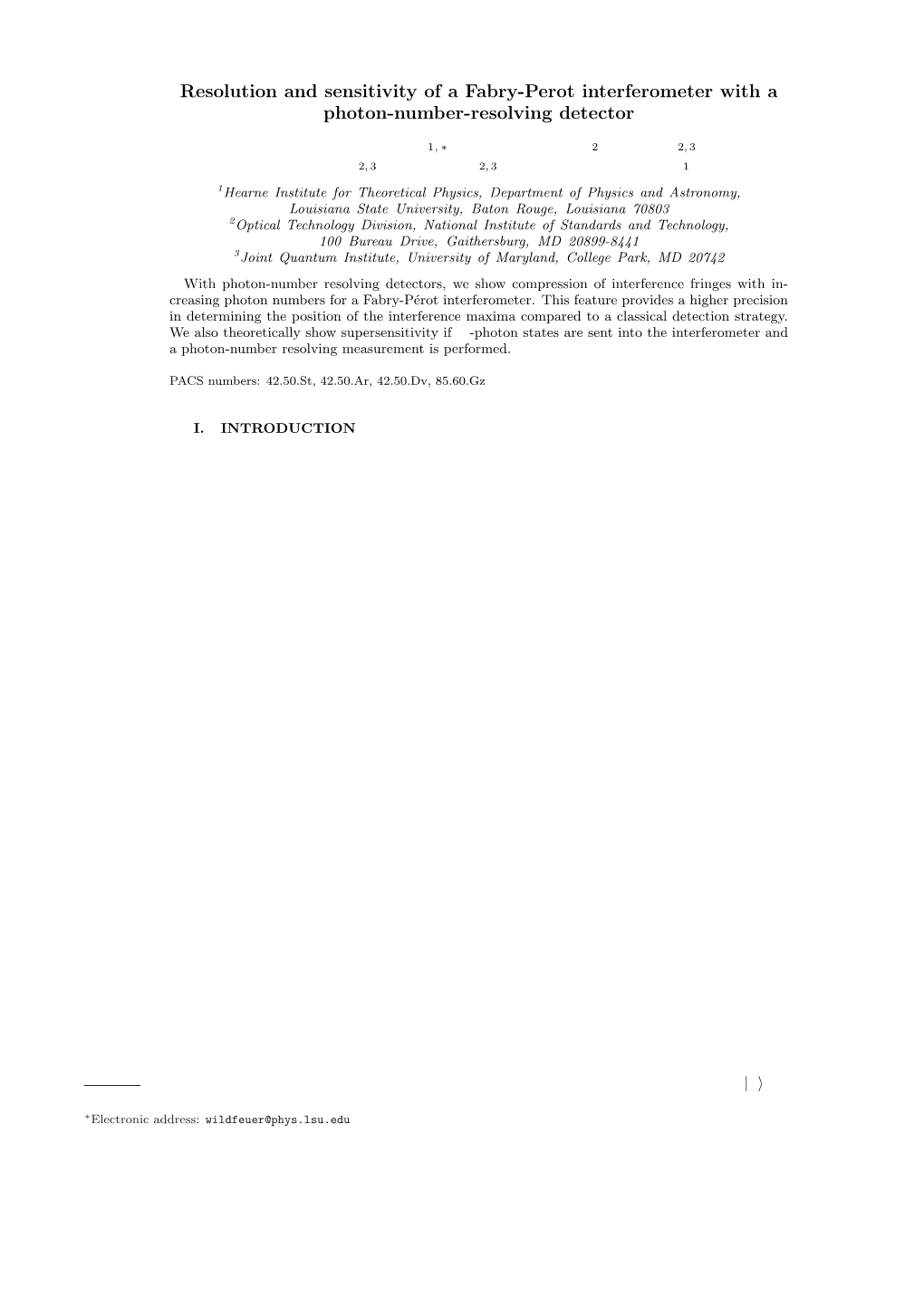 Resolution and Sensitivity of a Fabry-Perot Interferometer with a Photon-Number-Resolving Detector