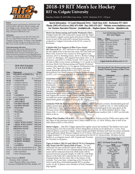 2018-19 RIT Men's Ice Hockey