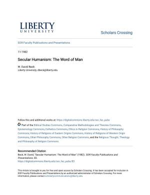 Secular Humanism: the Word of Man