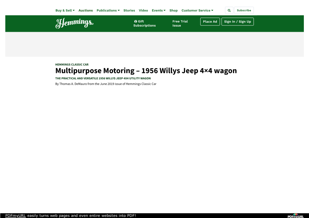 1956 Willys Jeep 4×4 Wa | Hemmings Daily