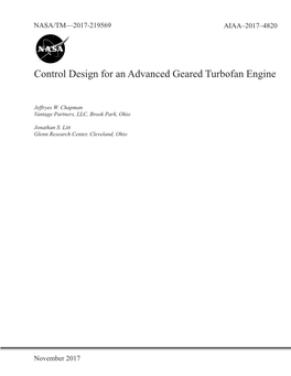 Control Design for an Advanced Geared Turbofan Engine
