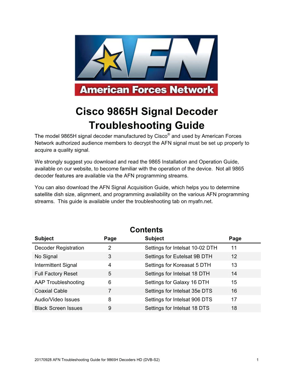 Cisco 9865H Signal Decoder Troubleshooting Guide