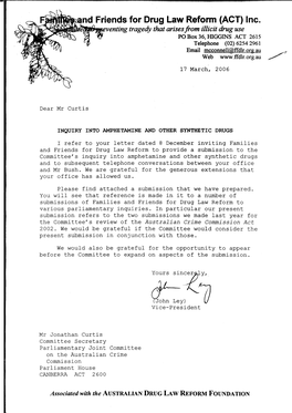 Submission to the Committee's Inquiry Into Amphetamine and Other Synthetic Drugs and to Subsequent Telephone Conversations Between Your Office and Mr Bush