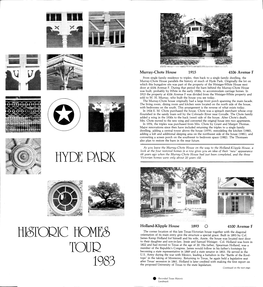 1983 Historic Hyde Park Homes Tour