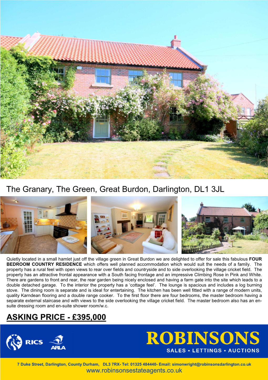 395000 the Granary, the Green, Great Burdon, Darlington, DL1
