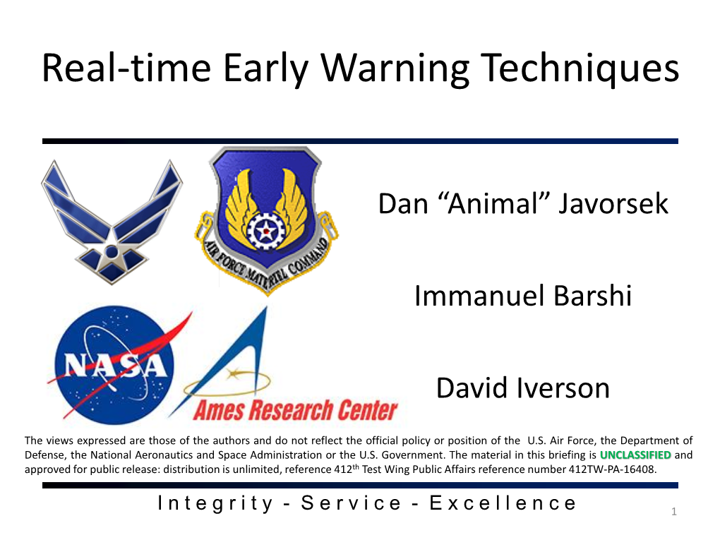 Enhancing Flight Test Safety with Real–Time Early Warning Techniques