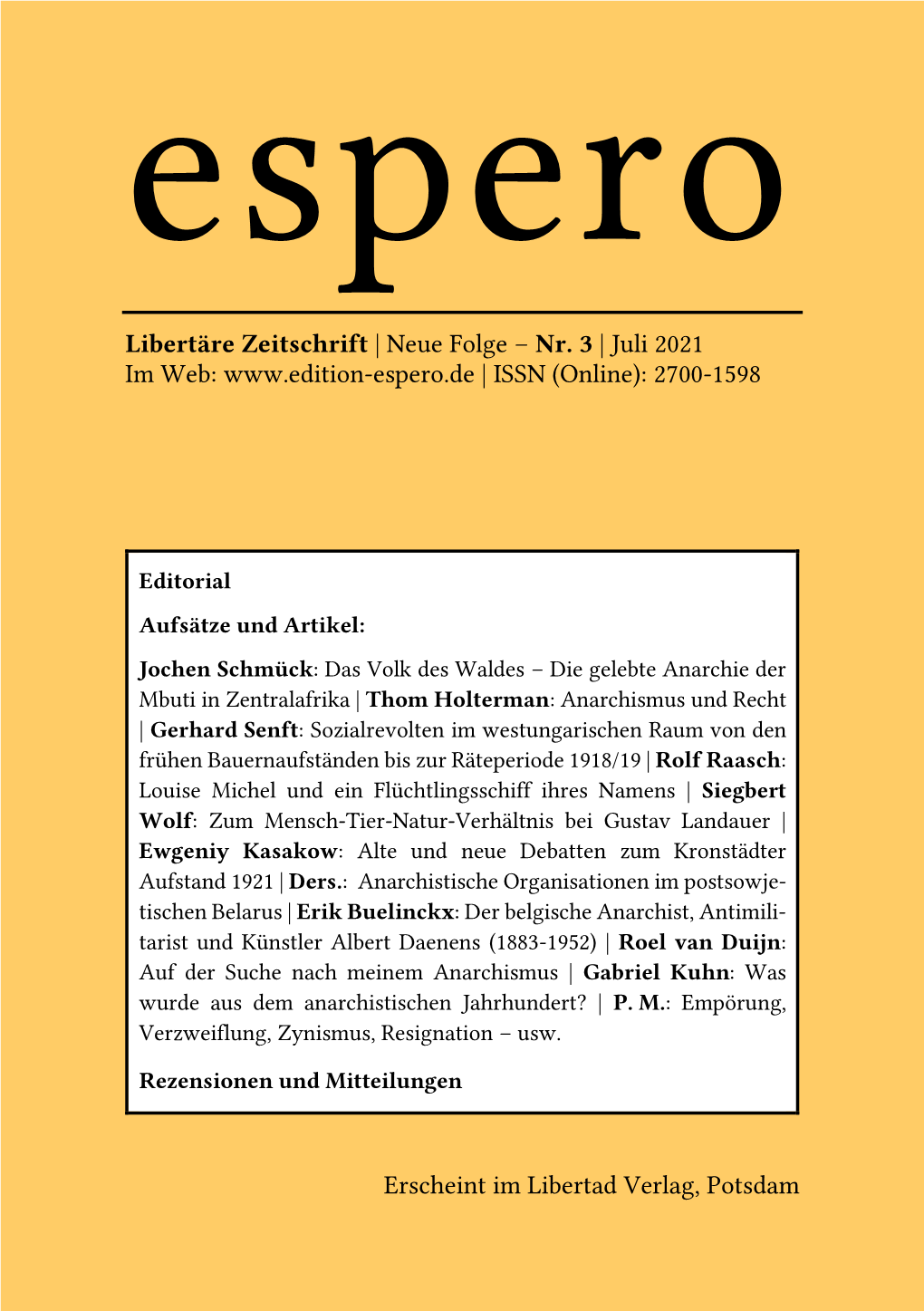 Espero, Nr. 3 (Juli 2021)