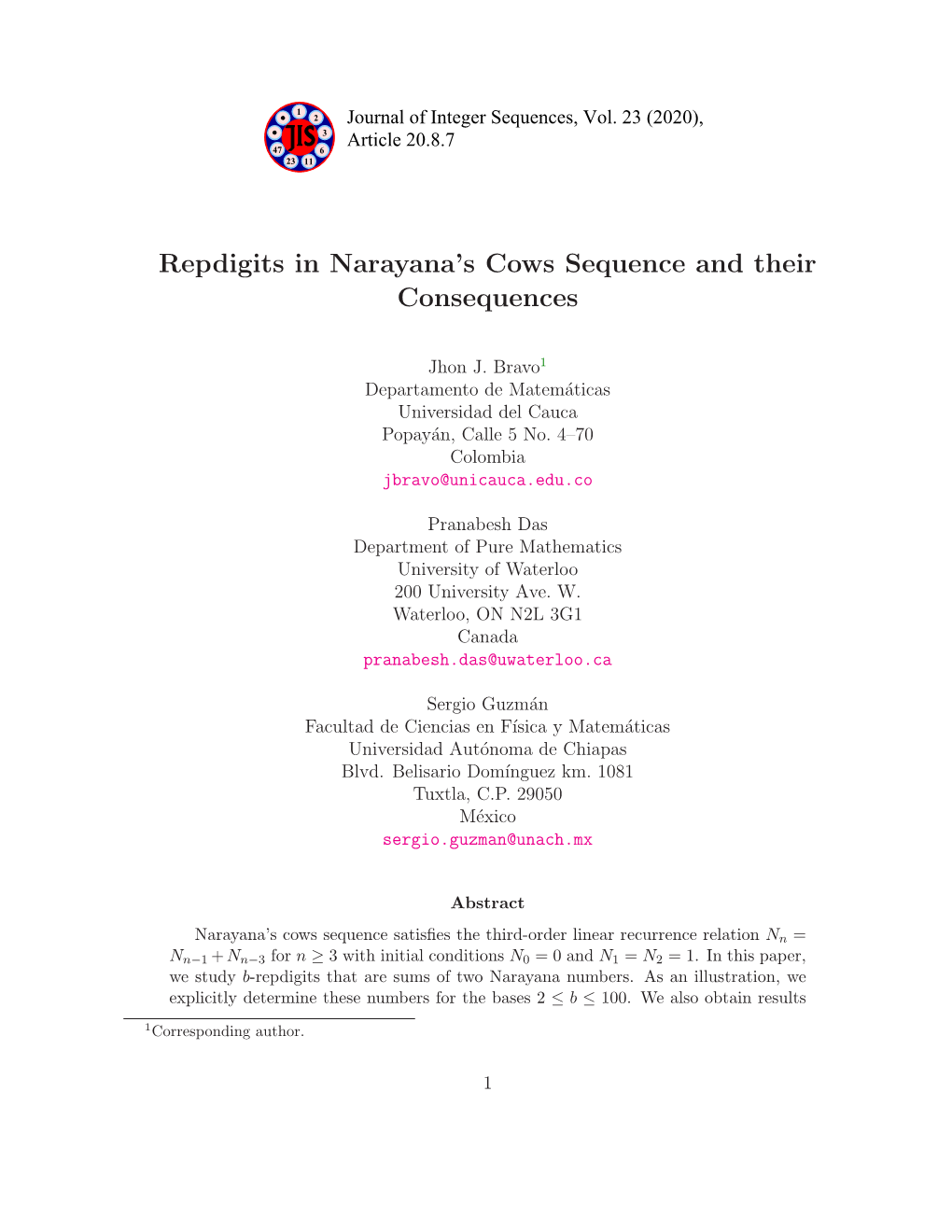 Repdigits in Narayana's Cows Sequence and Their Consequences