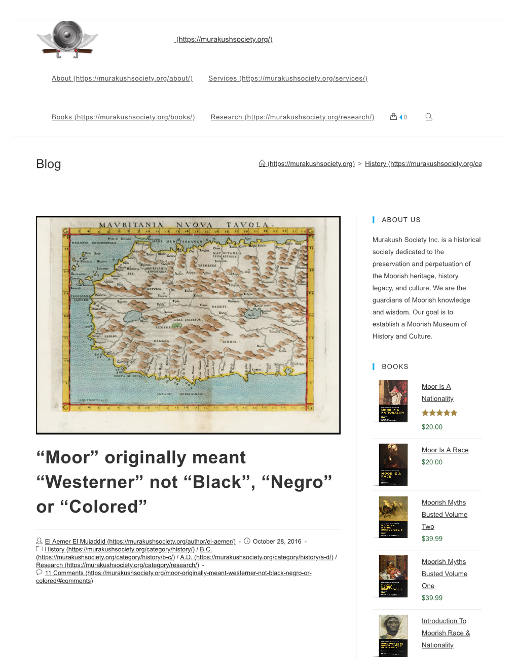 “Moor” Originally Meant “Westerner” Not “Black”, “Negro” Or “Colored”