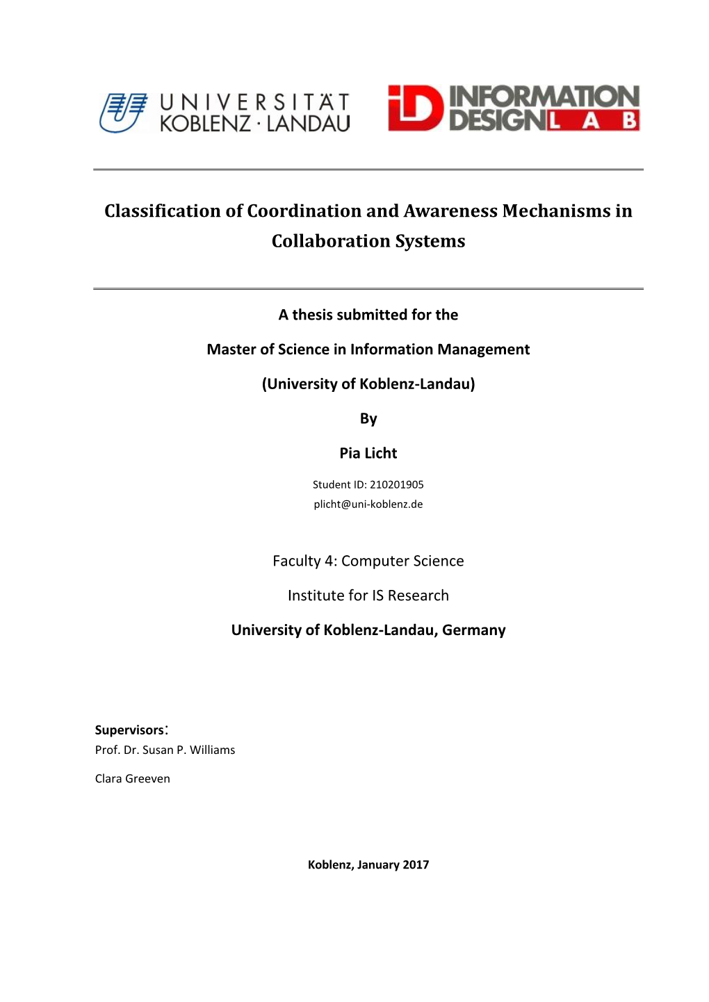 Classification of Coordination and Awareness Mechanisms in Collaboration Systems