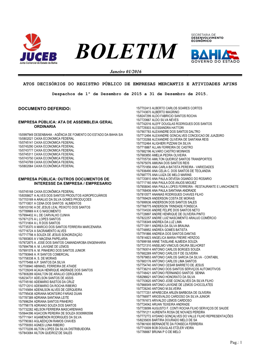 Documentos Deferidos