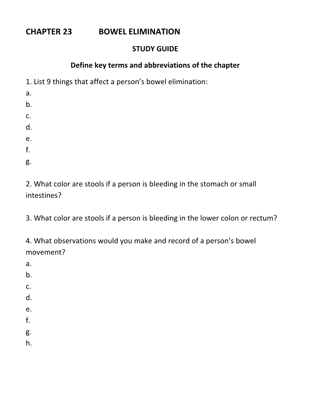 Define Key Terms and Abbreviations of the Chapter