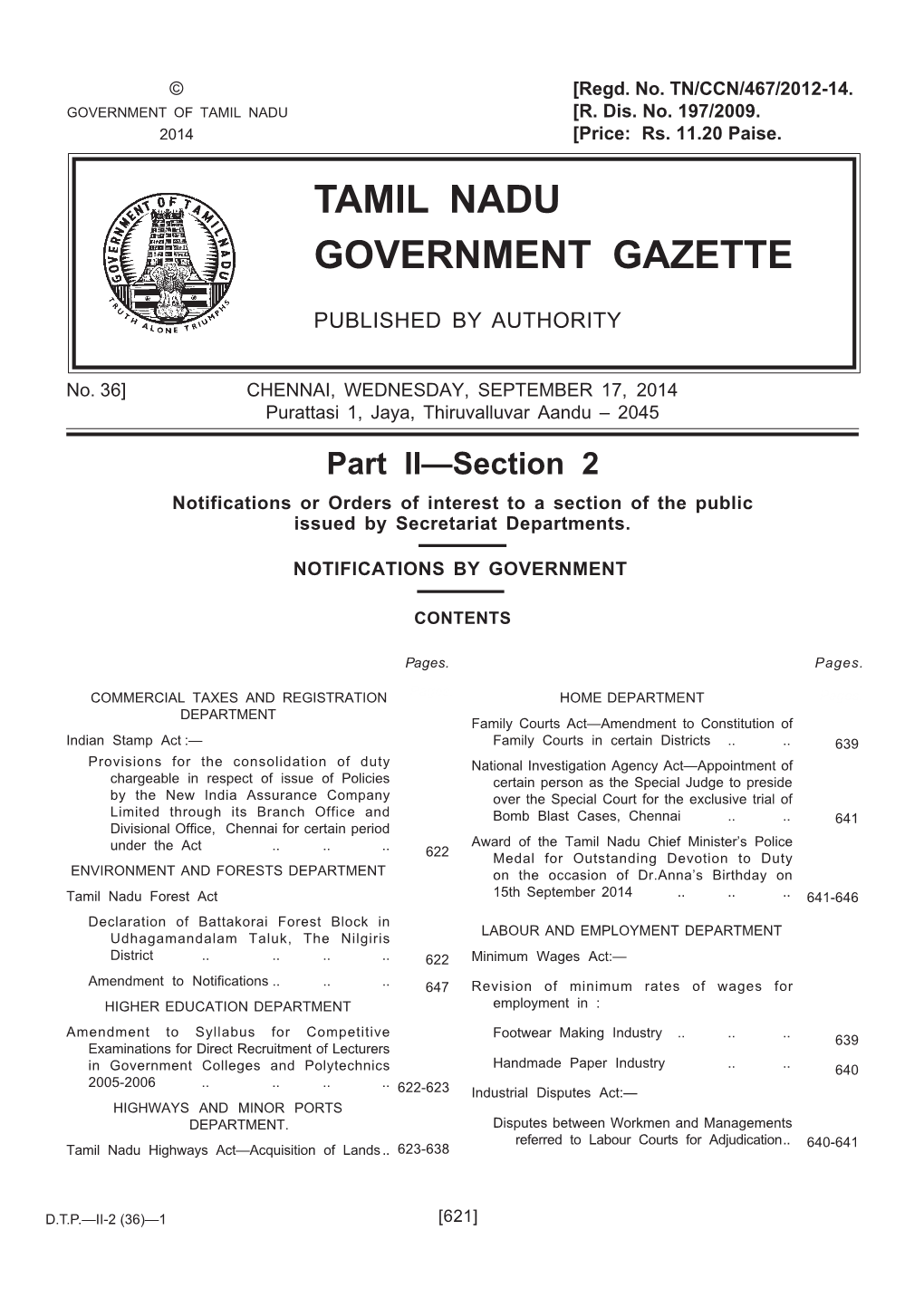 Tamil Nadu Government Gazette