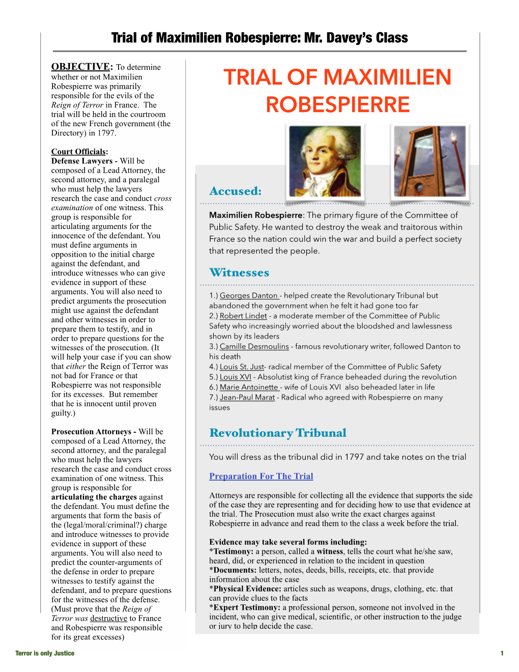 Trial of Maximilien Robespierre: Mr