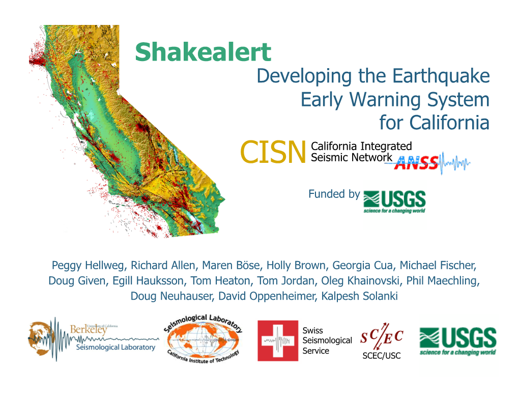 Shakealert: Developing the Prototype Earthquake Early Warning System