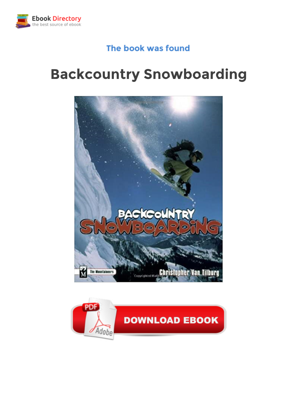 Free Downloads Backcountry Snowboarding