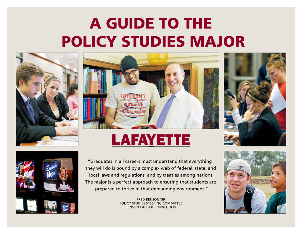 A Guide to the Policy Studies Major