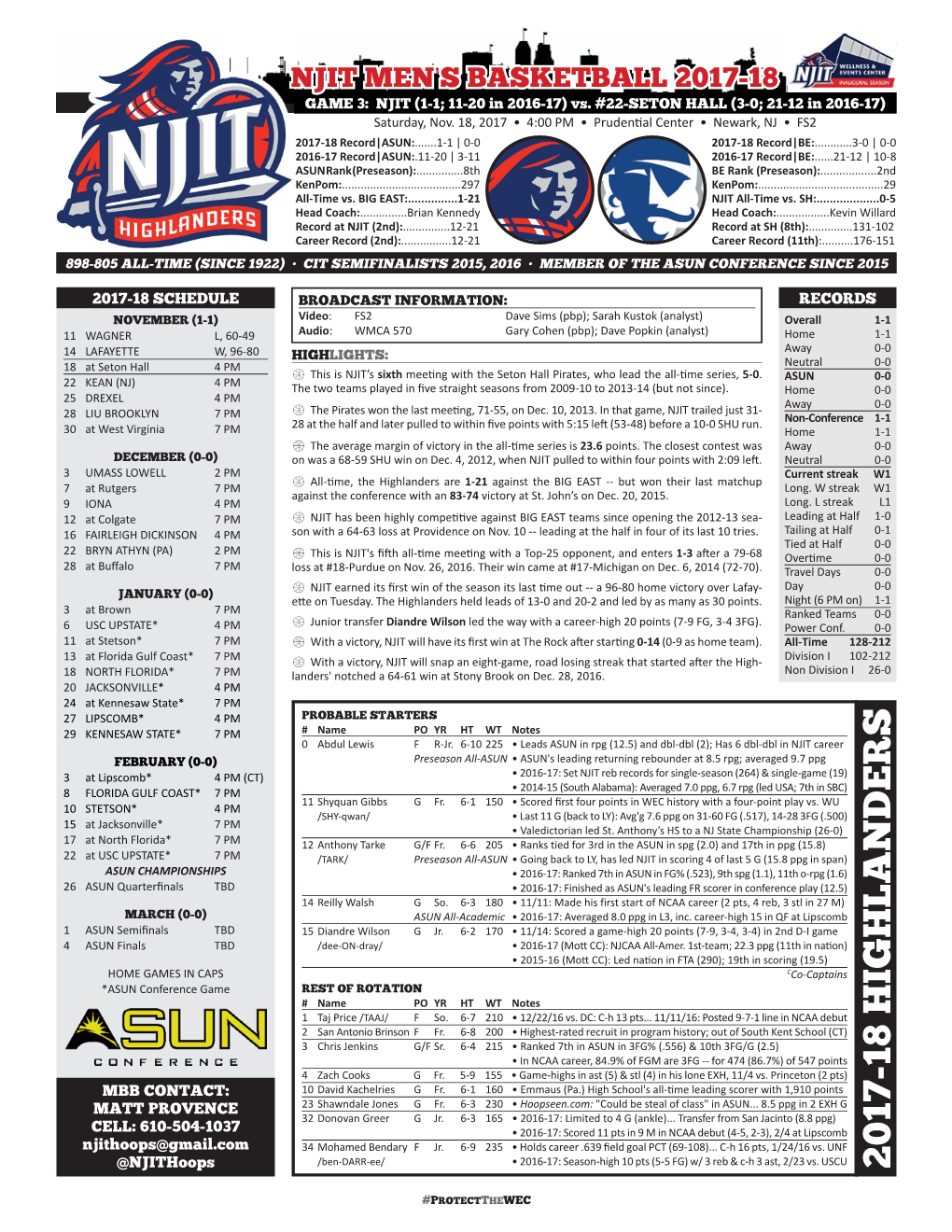 2017-18 NJIT Game Notes-G3-SHU.Indd