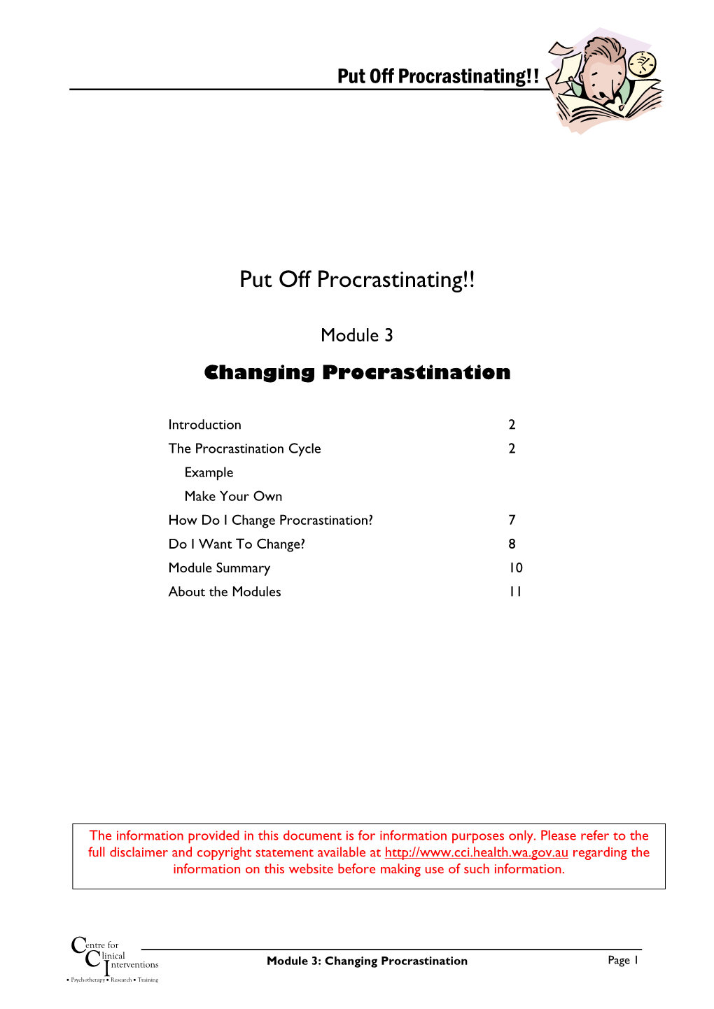 Module 3 Changing Procrastination