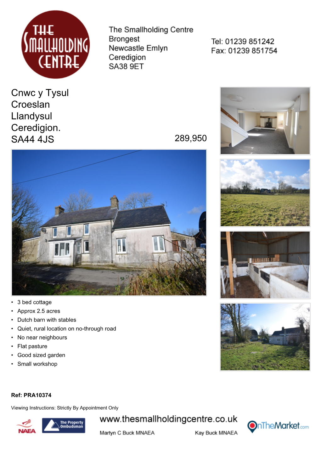 Cnwc Y Tysul Croeslan Llandysul Ceredigion. SA44 4JS 289,950