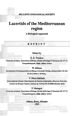 Lacertids of the Mediterranean Region AB 1 Approach