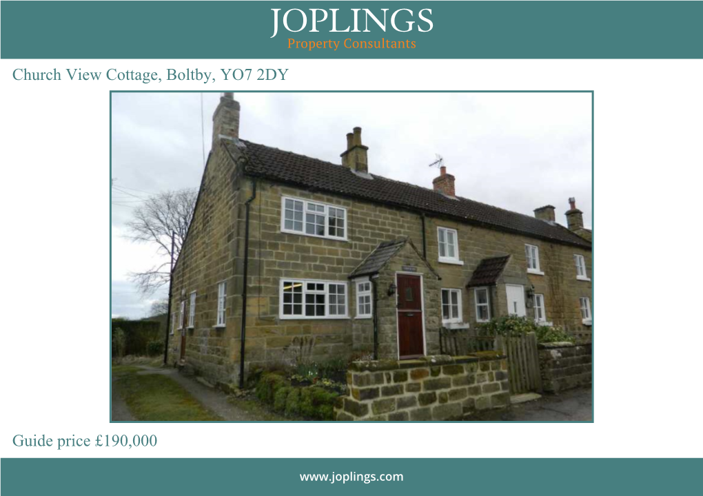 Church View Cottage, Boltby, YO7 2DY Guide Price £190,000