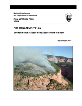 FIRE MANAGEMENT PLAN Environmental Assessment